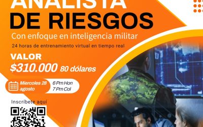 *PRÓXIMO A FINALIZAR* Miércoles 28 de agosto de 2024  Analista de riesgo  con base en los lineamientos Militares y Policiales. Ficha 802-24